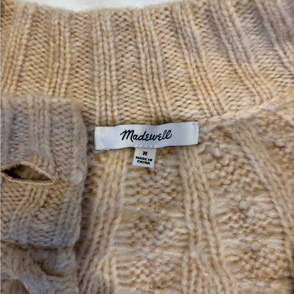 Madewell Tan Cable Knit Cardigan - Picture 2 of 3